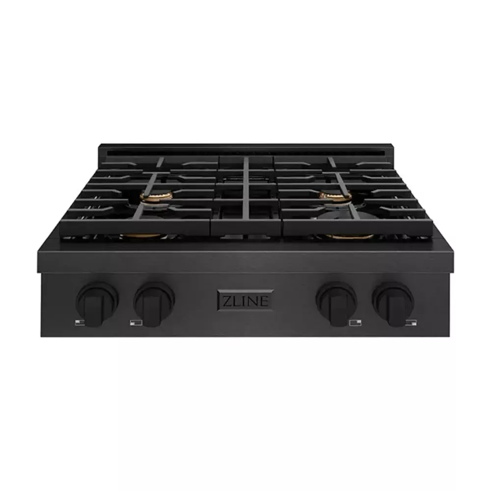 zline-srtbsbr30-paramount-30-black-stainless-steel-gas-cooktop ZLINE SRTBSBR30 Paramount 30" Black Stainless Steel Gas Cooktop