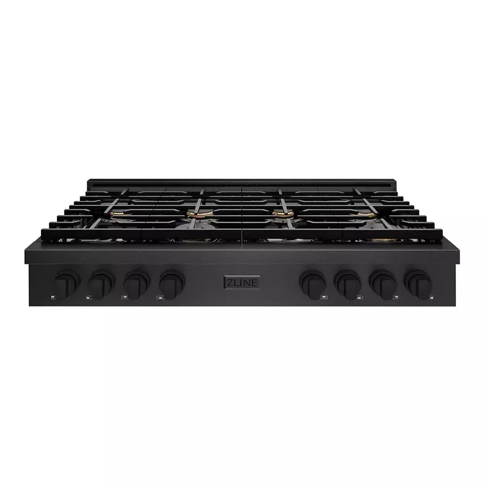zline-srtbsbr48-paramount-48-black-stainless-steel-gas-cooktop ZLINE SRTBSBR48 Paramount 48" Black Stainless Steel Gas Cooktop