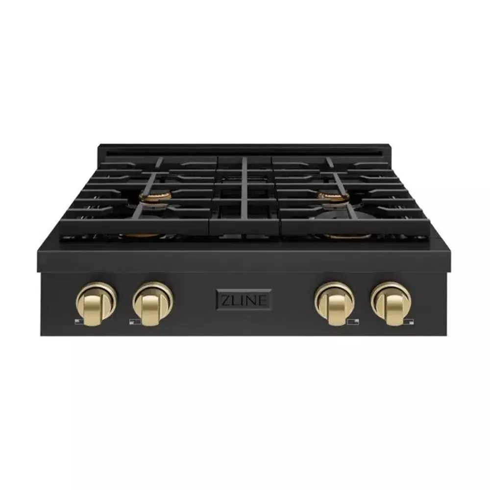 zline-srtbz30cb-paramount-30-black-stainless-steel-gas-cooktop ZLINE SRTBZ30CB Paramount 30" Black Stainless Steel Gas Cooktop