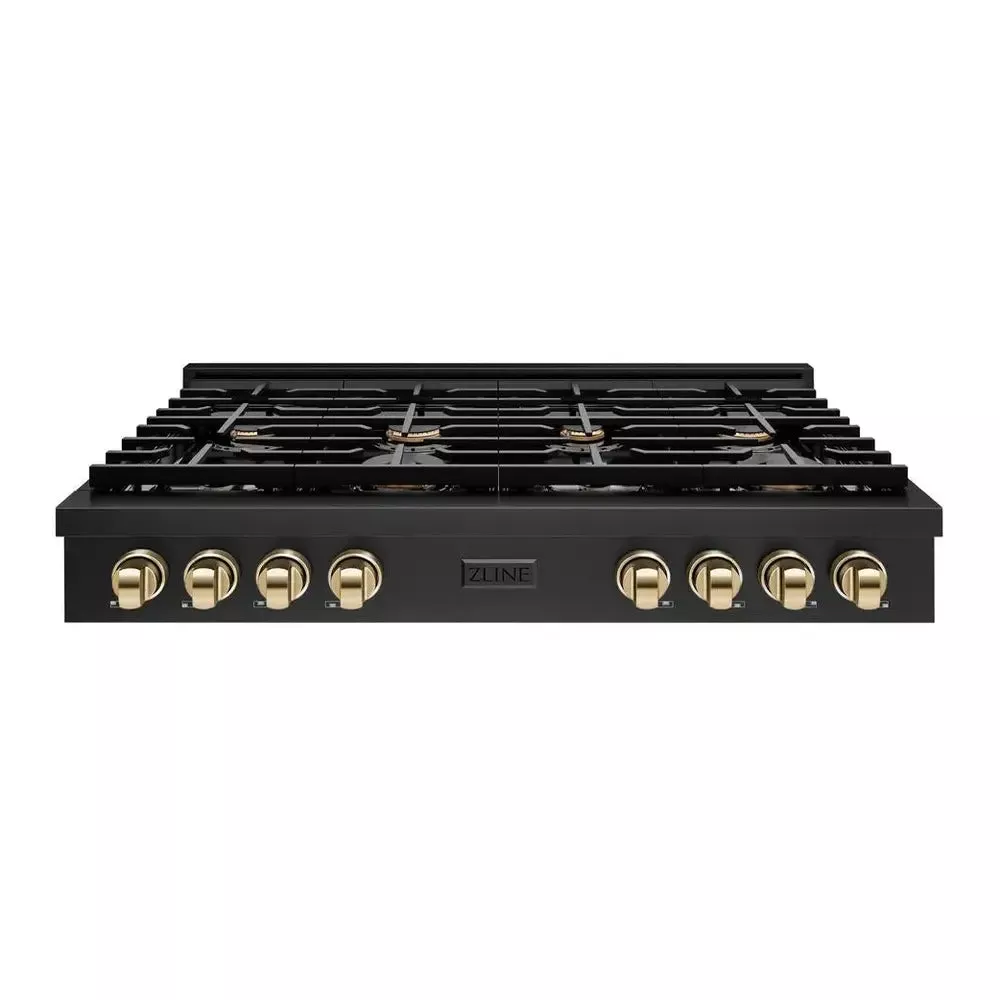 zline-srtbz48g-paramount-48-black-stainless-steel-gas-cooktop ZLINE SRTBZ48G Paramount 48" Black Stainless Steel Gas Cooktop