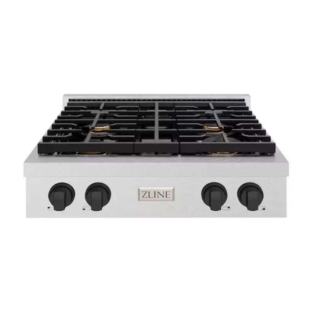 zline-srtsz30mb-paramount-30-stainless-steel-gas-cooktop ZLINE SRTSZ30MB Paramount 30" Stainless Steel Gas Cooktop