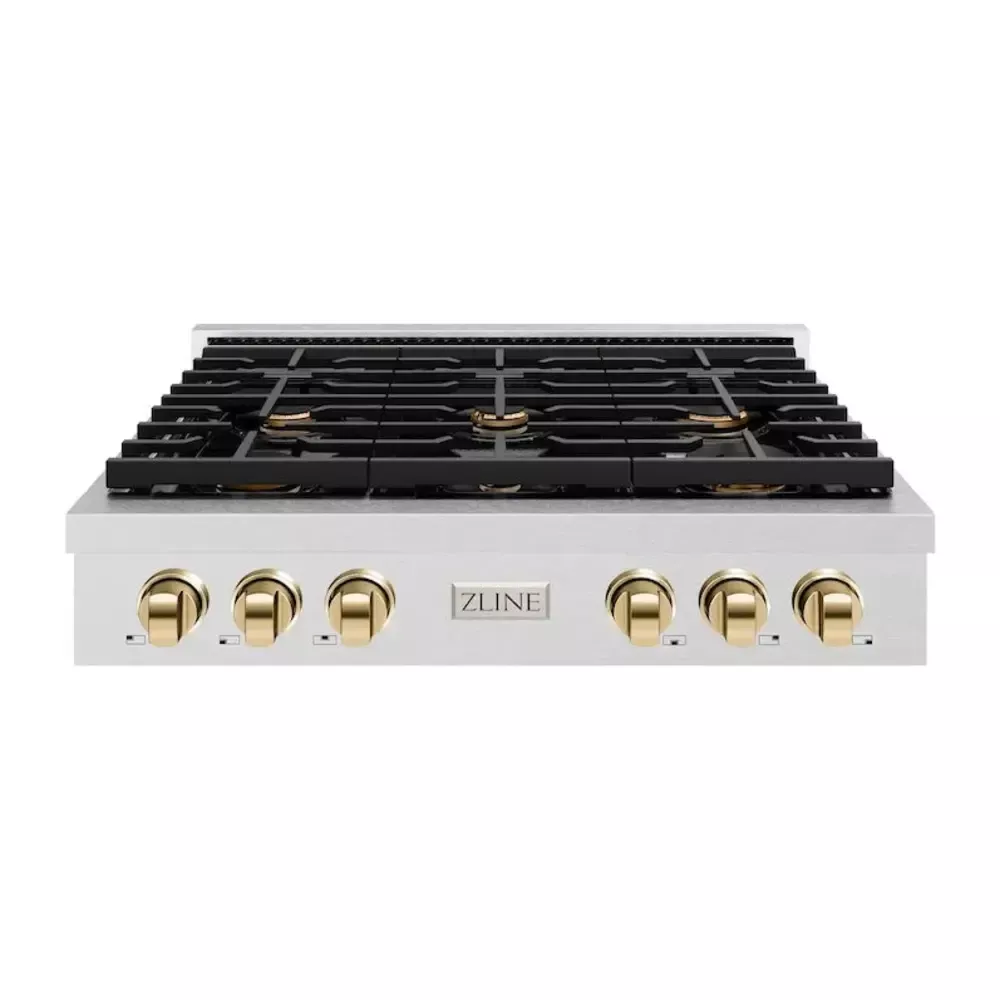 zline-srtsz36g-paramount-36-stainless-steel-gas-cooktop ZLINE SRTSZ36G Paramount 36" Stainless Steel Gas Cooktop