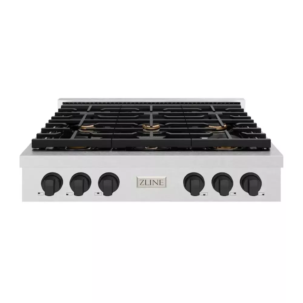 zline-srtsz36mb-paramount-36-stainless-steel-gas-cooktop ZLINE SRTSZ36MB Paramount 36" Stainless Steel Gas Cooktop