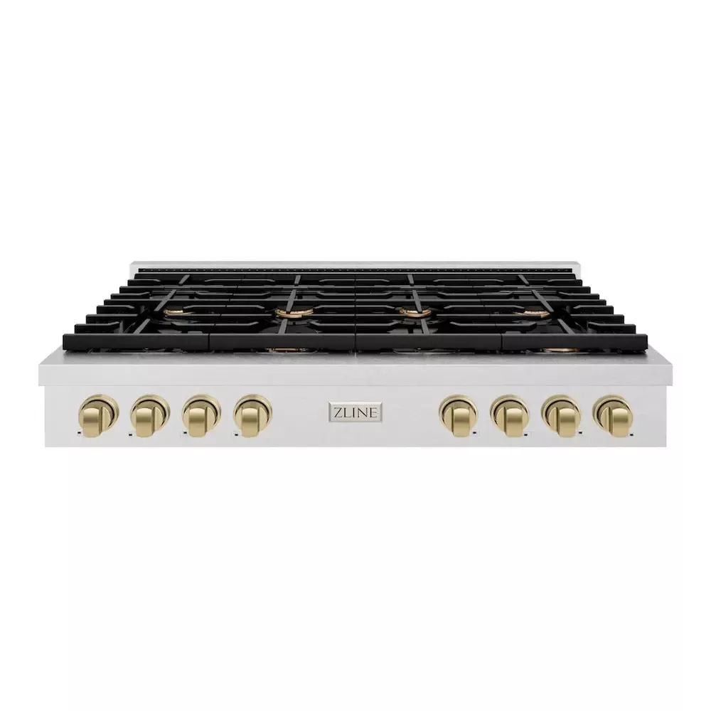zline-srtsz48cb-paramount-48-stainless-steel-gas-cooktop ZLINE SRTSZ48CB Paramount 48" Stainless Steel Gas Cooktop