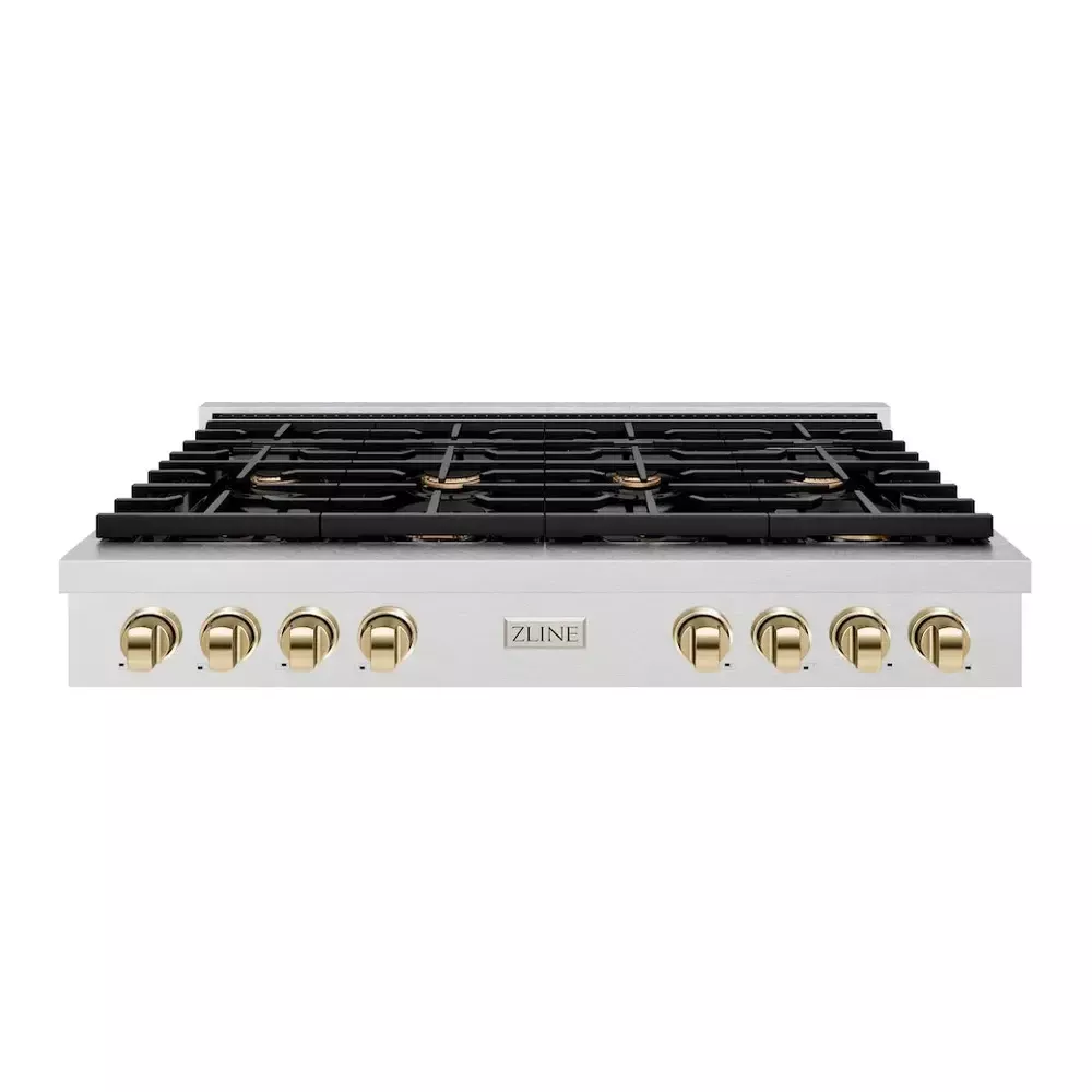 zline-srtsz48g-paramount-48-stainless-steel-gas-cooktop ZLINE SRTSZ48G Paramount 48" Stainless Steel Gas Cooktop