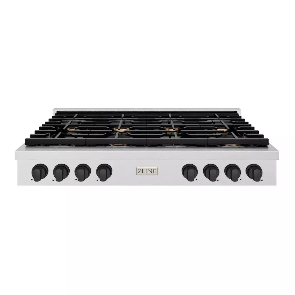 zline-srtsz48mb-paramount-48-stainless-steel-gas-cooktop ZLINE SRTSZ48MB Paramount 48" Stainless Steel Gas Cooktop